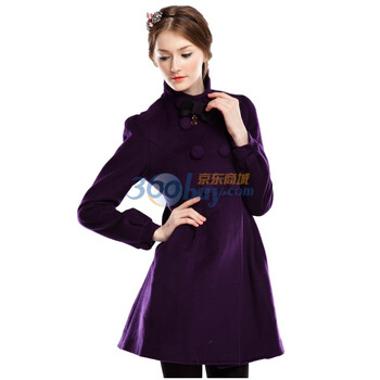 依迪菲 IDF 双排扣羊毛休闲毛呢大衣外套FWN1111 72/龙胆紫 175/96A(XL)