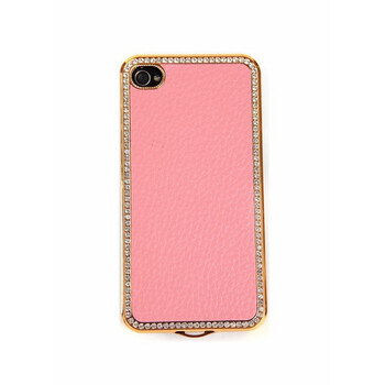 萝莉（LOLI）iphone4外壳-真皮钻框（粉色）