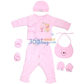 Disneybaby迪士尼宝宝丛林聚会新生儿六件套礼盒粉色811414（52/40）