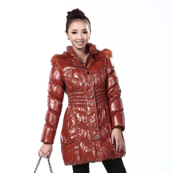 2011新款 康博羽绒服 女时尚连帽中款面包 KB1116 桔红色 185/104A(XXXL)