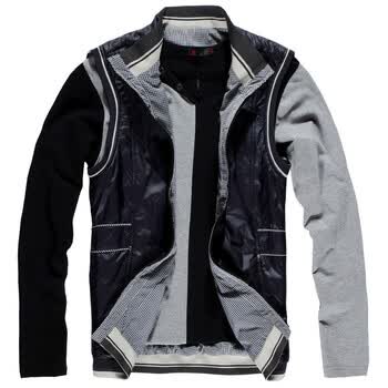 公子一派新款立领多口袋马甲男士棉背心MJ-35005 深蓝 185/100A(54/XXL)