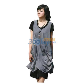 莱薇妈咪 新款韩国孕妇装/孕妇夏装 韩版夏时尚两件套孕妇裙96232黑色M
