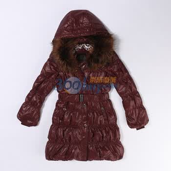 波司登羽绒服 女貉子毛领修身中长款 BR1932 红色 185/104A(XXXL)