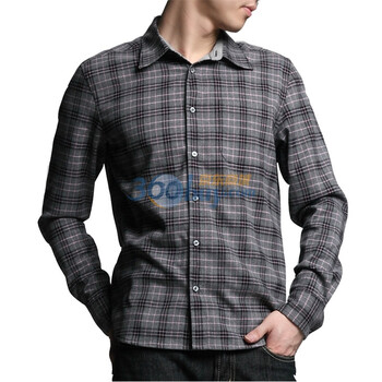 Markless2011秋装新款男士格子长袖衬衫CS11532M 粉格 XXL