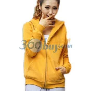 天空岛韩国春季新款情侣装多色卫衣外套（拉链）B190B 黄色 L