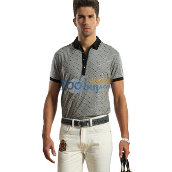 浪氏威尔lansiwear2012polo衫品质男装木代尔修身T恤LSAKT08026【六大品牌联合促销5.22-5.29】 灰色 54