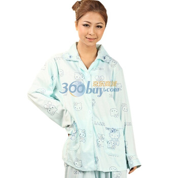 好家猫 春季新款kitty卡通甜美女士棉质家居服HHD127#126# 蓝色 XL