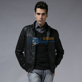 GLM男装2011秋季新品清风连帽宽松休闲外套夹克073011009黑色XL