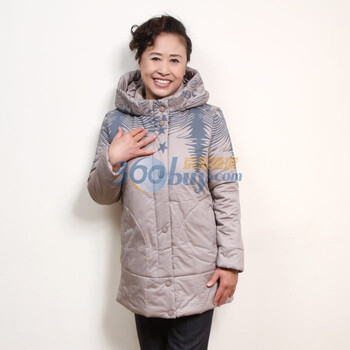 新橙美依 中老年棉服中年女装棉衣加肥加大码5559妈妈装冬季防寒服棉袄 米色 4XL