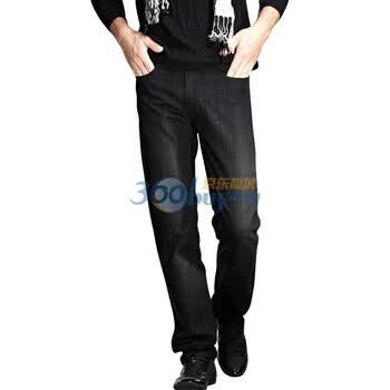 千纸鹤休闲百搭黑色直筒牛仔裤 031 黑色 36