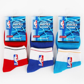 NBA女士休闲船袜B008杂色三双装 尺码22-24cm 均码