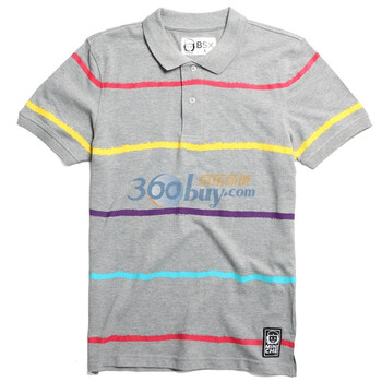 Giordano佐丹奴BSX Polo 男亮彩时尚横间珠地POLO 04011201 灰色 L