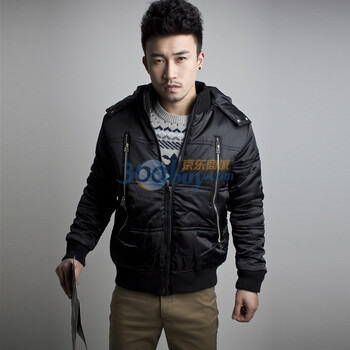 CRIUSDUKE2011秋冬装新款韩版休闲夹克棉衣912003 黑色 XL