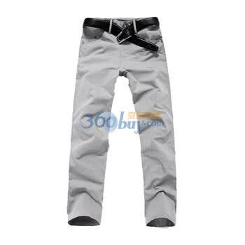 Justyle都市绅士系列修身裁剪时尚商务男士休闲长裤53113013 浅灰 33