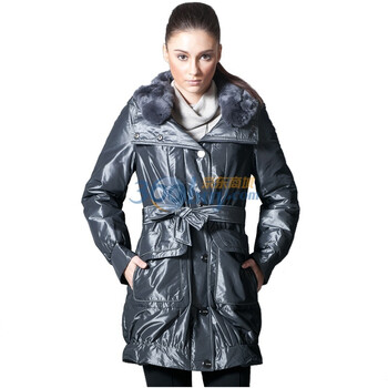 INSUN恩裳獭兔毛皮百搭大气内胆棉服99608790 黑色 XXL