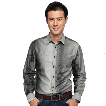 红豆hodo长袖衬衫 新品男士时尚休闲长袖衬衫衬衣ECW4486 灰色 180/96