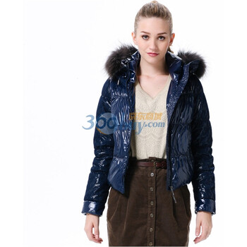 波司登 2011新款 羽绒服 女蕾丝亮面时尚休闲短款 BR2202 蓝色 185/104A(XXXL)
