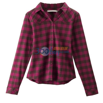 Giordano佐丹奴 衬衫 女狂野格子法兰绒衬衫 01341511 红色 M