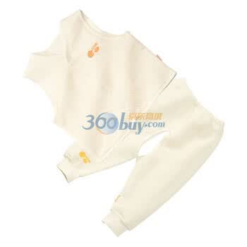 贝贝怡（bornbay） BB113-202 宝宝服 马甲开裆裤保暖套装 米白 86码