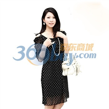 莱薇妈咪 孕妇裙 夏款印桃心 雪纺裙时尚孕妇连衣裙96316 黑色M