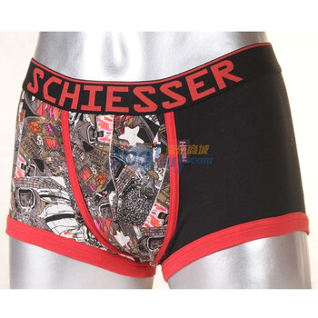 Schiesser舒雅 男士纯棉针织平角内裤（35-1537） 黑色 XL