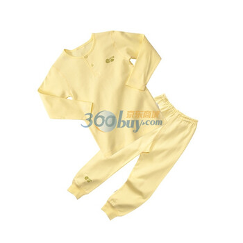 贝贝怡（bornbay） BB803 宝宝服 前开襟套装 婴儿童装内衣 淡黄 130码
