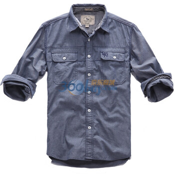 七匹狼SWJEANS男装 休闲长袖衬衫171160502251 亮石板灰 XXL