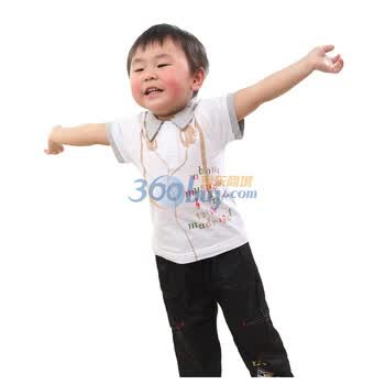 婴之谷 活力风尚反领短袖衫 T5641 白色 48个月