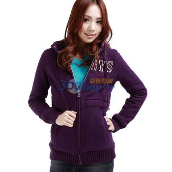 艾勒罗克 ELEMENT LOOK 2012新款秋冬双层连帽中长款羽绒内搭修身卫衣 1101EPA10 紫色 S