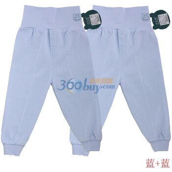 巧尼熊 春秋季宝宝护肚裤 婴儿高腰护肚防着凉 6036B款2件组合装 浅蓝和浅蓝 90码