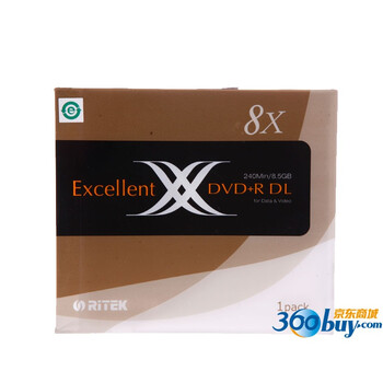铼德（Ritek）DVD+R DL 8速 8.5G X系列 台产 单面双层 单片盒装 刻录盘