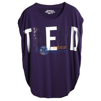 Giordano佐丹奴 T恤 女印花Big Tee 01391065 深紫色 M