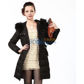 波司登旗下 2011新款 冰洁羽绒服 女式经典时尚中长款 BG11190黑色185/104A(XXXL)