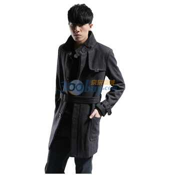 圣迪奥sdeerhe 男装 冬极简优雅羊毛呢大衣 深灰0471811 深灰色 XXL