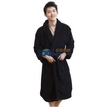 荻嘉茂 秋冬新款 超柔珊瑚绒浴袍 1125 藏蓝 XXL