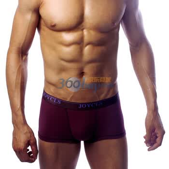 佳衣库JOYCLS 60s美国supima棉 性感腰头提字 舒适透气 男士平角裤 MP06-2 4色 紫红色 XL
