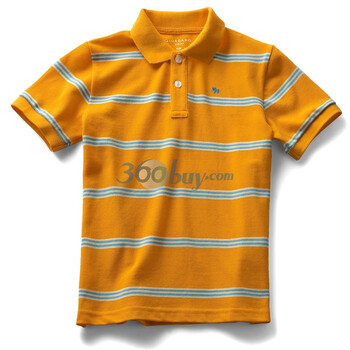 Giordano佐丹奴童装 Polo 男小牛刺绣三色间珠地POLO  03011004 橙色 165