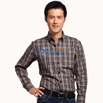 红豆hodo长袖衬衫新品男士时尚休闲长袖衬衫ECW4676 灰色 180/96