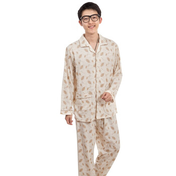 荻嘉茂 时尚舒适纯棉针织家居服套装 51103 卡其 XXL