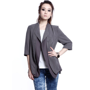 kitterick 女装 时尚 双门襟 西装 LAZK601- 灰色 M
