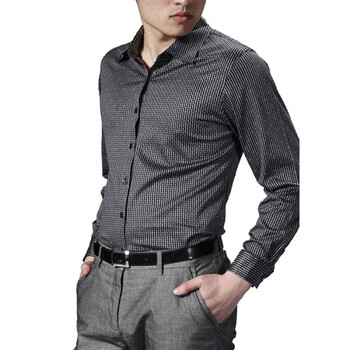 【FEIPINPAI】三丝光棉（蓝/紫）灰格长T 男(nonbrand)NON1114/00011-04 紫色 54(185/100A)