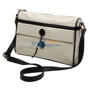 喆代仁LE DECADE Button Medium Messenger 欧美牛皮单肩包 时尚简约斜跨包 201196 米白色 单肩斜跨包
