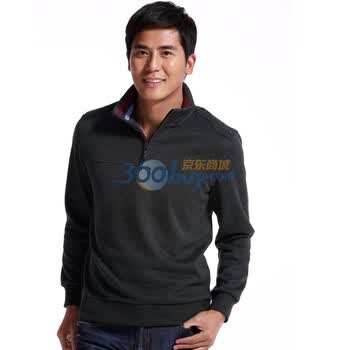 WOHAYO无花优品 净色立领拉链男士时尚简约长袖T恤 男 FK027027军绿色185/100(XXL)