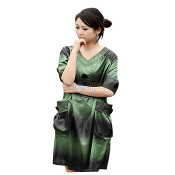 莱薇妈咪 渐变V字领时尚休闲孕妇裙96312绿色M
