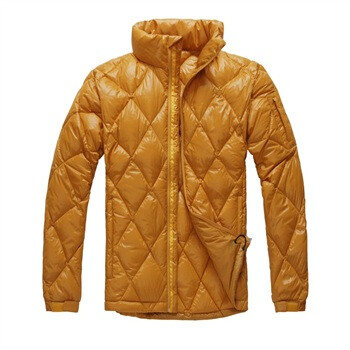 Markless2011冬装新款男士亮面短款90%白鸭绒菱形格轻薄款羽绒服YR11337M 黄色 XXL