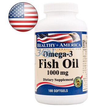 HEALTHY AMERICA健康美国欧米伽-3深海鱼油软胶囊180粒 美国原装进口！