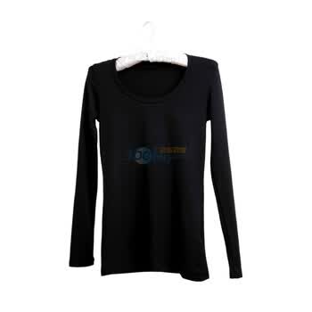 clostyle洛黛尔莫代尔棉长袖百搭多彩糖果色打底外穿两用T-Shirt 黑色 均码