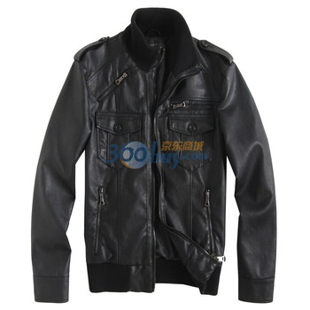 悟客良品WUUKEE 2011秋冬新品男士机车PU仿皮外套 皮衣 11JK08 黑色 XL