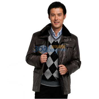 红豆hodo棉服 新品男士商务休闲毛领棉衣可脱卸加厚外套HJA8220 紫色 185/108B(58)