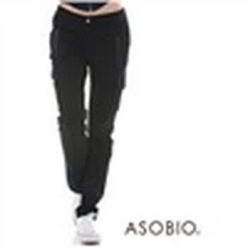 ASOBIO 女装梭织长裤 4111731801 黑色 40